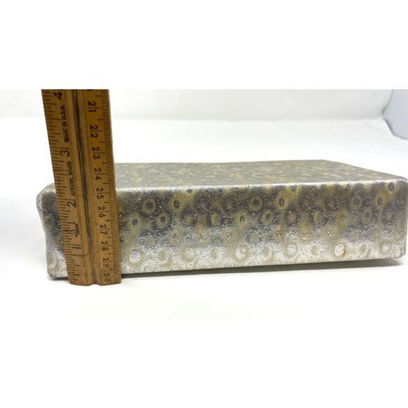 Vintage 50s Silver Small Patterned Glam Purse Rhinestone buckle - Picture 6 of 13